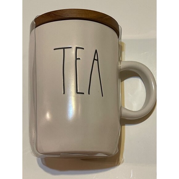 Rae Dunn Artisan Collection By Magenta Tea Mug With Wooden Lid - Picture 1 of 3